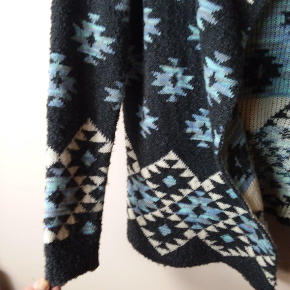 Love On A Hanger Open Front Cardigan Western Aztec Print Size Small - Picture 5 of 9